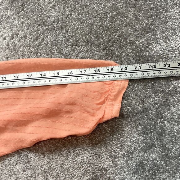 Lane Bryant Button Up Shirt Womens 26 Peach Pink/Orange Long Sleeve Soft Rayon - Picture 12 of 12